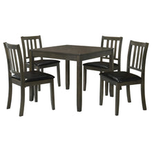 Load image into Gallery viewer, Coaster Parkwood 5-piece Square Dining Table Set Dark Ash Brown