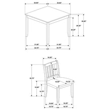 Load image into Gallery viewer, Coaster Parkwood 5-piece Square Dining Table Set Dark Ash Brown