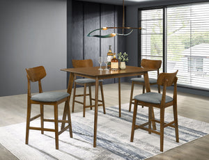 COASTER 5 PC COUNTER HEIGHT DINING SET (WALNUT)
