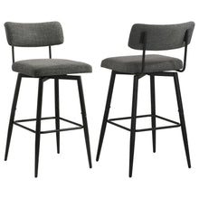 Load image into Gallery viewer, Coaster Levine Fabric Upholstered Swivel Bar Chair Grey (Set of 2)