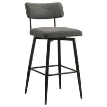 Load image into Gallery viewer, Coaster Levine Fabric Upholstered Swivel Bar Chair Grey (Set of 2)