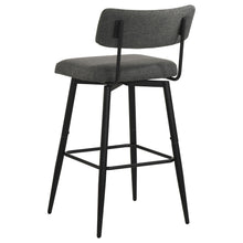 Load image into Gallery viewer, Coaster Levine Fabric Upholstered Swivel Bar Chair Grey (Set of 2)