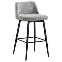 Load image into Gallery viewer, Coaster Mellor Fabric Upholstered Swivel Bar Chair Grey (Set of 2)
