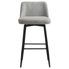 Load image into Gallery viewer, Coaster Mellor Fabric Upholstered Swivel Bar Chair Grey (Set of 2)