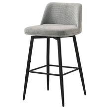 Load image into Gallery viewer, Coaster Mellor Fabric Upholstered Swivel Bar Chair Grey (Set of 2)