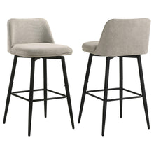 Load image into Gallery viewer, Coaster Mellor Fabric Upholstered Swivel Bar Chair Slate Brown (Set of 2)