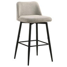 Load image into Gallery viewer, Coaster Mellor Fabric Upholstered Swivel Bar Chair Slate Brown (Set of 2)