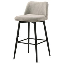 Load image into Gallery viewer, Coaster Mellor Fabric Upholstered Swivel Bar Chair Slate Brown (Set of 2)