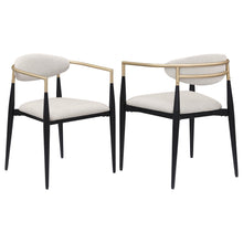 Load image into Gallery viewer, Coaster Bradbury Fabric Upholstered Dining Arm Chair Beige (Set of 2)