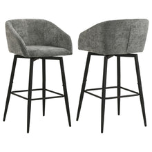 Load image into Gallery viewer, Coaster Rainer Fabric Upholstered Swivel Bar Chair Charcoal (Set of 2)