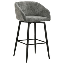 Load image into Gallery viewer, Coaster Rainer Fabric Upholstered Swivel Bar Chair Charcoal (Set of 2)