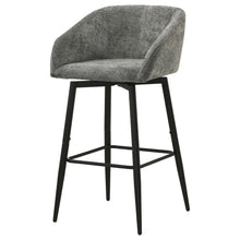 Load image into Gallery viewer, Coaster Rainer Fabric Upholstered Swivel Bar Chair Charcoal (Set of 2)
