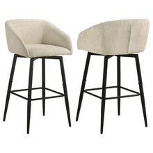 Load image into Gallery viewer, Coaster Rainer Fabric Upholstered Swivel Bar Chair Cream (Set of 2)