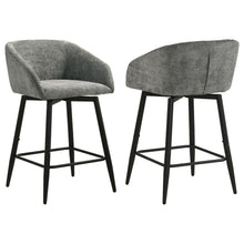 Load image into Gallery viewer, Coaster Rainer Fabric Upholstered Swivel Counter Height Chair Charcoal (Set of 2)