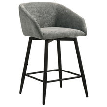 Load image into Gallery viewer, Coaster Rainer Fabric Upholstered Swivel Counter Height Chair Charcoal (Set of 2)