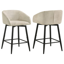 Load image into Gallery viewer, Coaster Rainer Fabric Upholstered Swivel Counter Height Chair Cream (Set of 2)