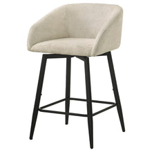 Load image into Gallery viewer, Coaster Rainer Fabric Upholstered Swivel Counter Height Chair Cream (Set of 2)