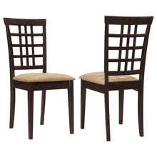 Load image into Gallery viewer, Coaster Kelso Lattice Back Dining Side Chair Cappuccino (Set of 2)