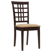 Load image into Gallery viewer, Coaster Kelso Lattice Back Dining Side Chair Cappuccino (Set of 2)