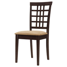 Load image into Gallery viewer, Coaster Kelso Lattice Back Dining Side Chair Cappuccino (Set of 2)