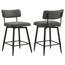 Load image into Gallery viewer, Coaster Levine Fabric Upholstered Swivel Counter Chair Black Grey (Set of 2)