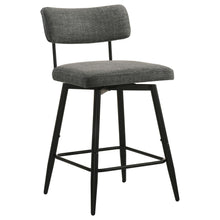 Load image into Gallery viewer, Coaster Levine Fabric Upholstered Swivel Counter Chair Black Grey (Set of 2)