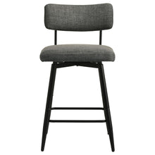 Load image into Gallery viewer, Coaster Levine Fabric Upholstered Swivel Counter Chair Black Grey (Set of 2)