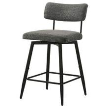 Load image into Gallery viewer, Coaster Levine Fabric Upholstered Swivel Counter Chair Black Grey (Set of 2)