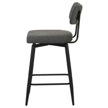 Load image into Gallery viewer, Coaster Levine Fabric Upholstered Swivel Counter Chair Black Grey (Set of 2)
