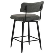 Load image into Gallery viewer, Coaster Levine Fabric Upholstered Swivel Counter Chair Black Grey (Set of 2)