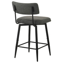 Load image into Gallery viewer, Coaster Levine Fabric Upholstered Swivel Counter Chair Black Grey (Set of 2)