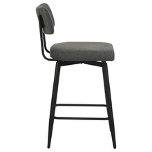 Load image into Gallery viewer, Coaster Levine Fabric Upholstered Swivel Counter Chair Black Grey (Set of 2)