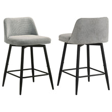 Load image into Gallery viewer, Coaster Mellor Fabric Upholstered Swivel Counter Chair Grey (Set of 2)