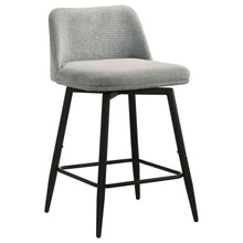 Load image into Gallery viewer, Coaster Mellor Fabric Upholstered Swivel Counter Chair Grey (Set of 2)