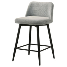 Load image into Gallery viewer, Coaster Mellor Fabric Upholstered Swivel Counter Chair Grey (Set of 2)