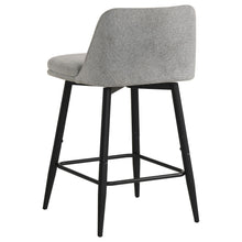 Load image into Gallery viewer, Coaster Mellor Fabric Upholstered Swivel Counter Chair Grey (Set of 2)