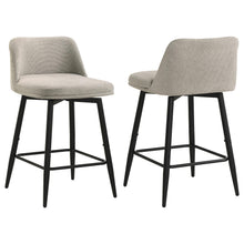 Load image into Gallery viewer, Coaster Mellor Fabric Upholstered Swivel Counter Chair Slate Brown (Set of 2)