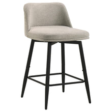 Load image into Gallery viewer, Coaster Mellor Fabric Upholstered Swivel Counter Chair Slate Brown (Set of 2)