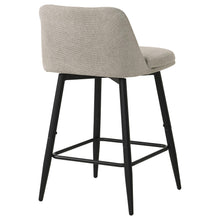 Load image into Gallery viewer, Coaster Mellor Fabric Upholstered Swivel Counter Chair Slate Brown (Set of 2)