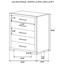 Load image into Gallery viewer, Coaster Jessica 5-drawer Bedroom Chest Cappuccino