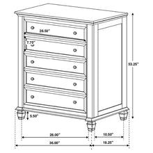 Load image into Gallery viewer, Coaster Sandy Beach 5-drawer Bedroom Chest Cream White
