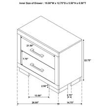 Load image into Gallery viewer, Coaster Jessica 2-drawer Nightstand Snow White