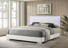 Load image into Gallery viewer, Coaster Felicity Wood Eastern King LED Panel Bed White High Gloss
