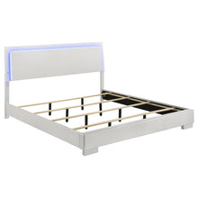 Load image into Gallery viewer, Coaster Felicity Wood Eastern King LED Panel Bed White High Gloss