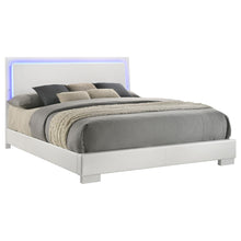 Load image into Gallery viewer, Coaster Felicity Wood Eastern King LED Panel Bed White High Gloss