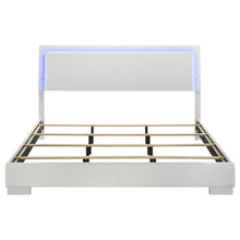 Load image into Gallery viewer, Coaster Felicity Wood Eastern King LED Panel Bed White High Gloss