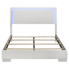 Load image into Gallery viewer, Coaster Felicity Wood Queen LED Panel Bed White High Gloss