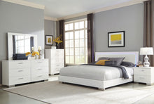 Load image into Gallery viewer, Coaster Felicity Wood Queen LED Panel Bed White High Gloss