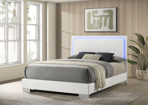 Coaster Felicity LED White High Gloss Bedroom Set (4 PC)