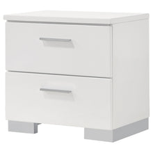 Load image into Gallery viewer, Coaster Felicity 2-drawer Nightstand White High Gloss